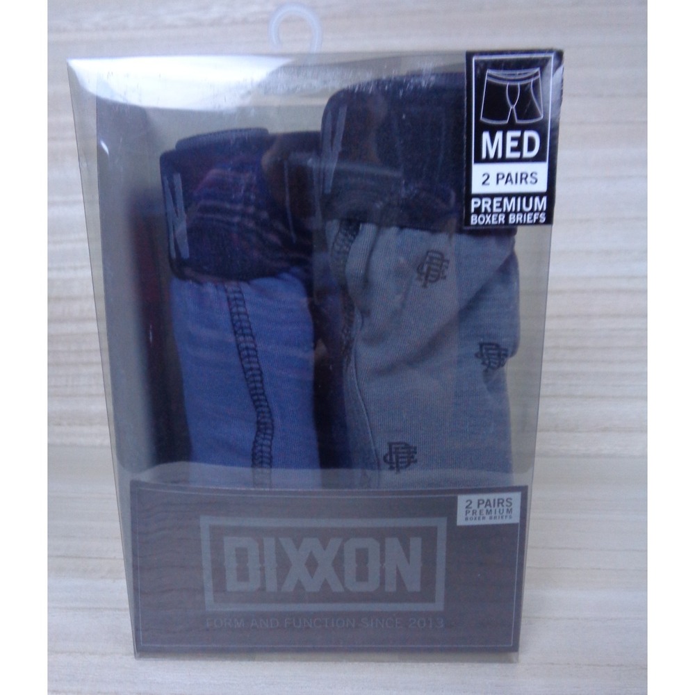 Dixxon Boxer Briefs Premium 2 Pack Mens Size Medium Solid/Gray Pattern
